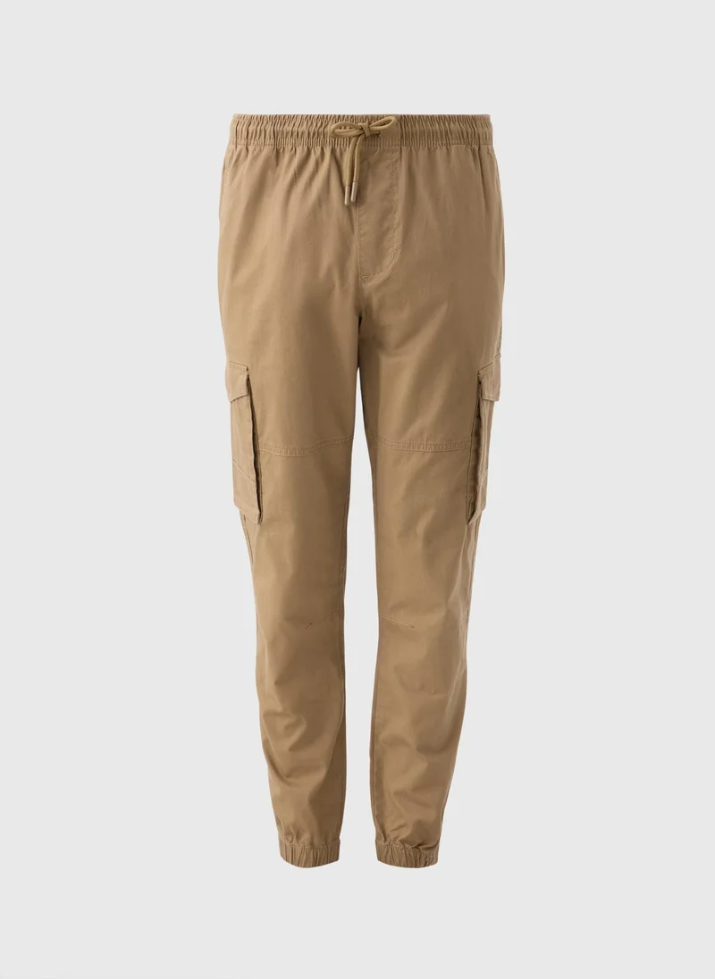 Matalan  Beige Cuffed Cargo Trousers for Men | Best Price UAE